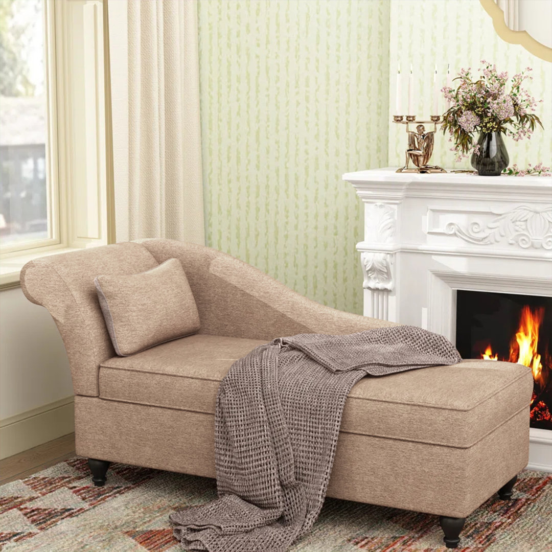 Schaefer Left Rolled Arm Chaise Lounge with Storage